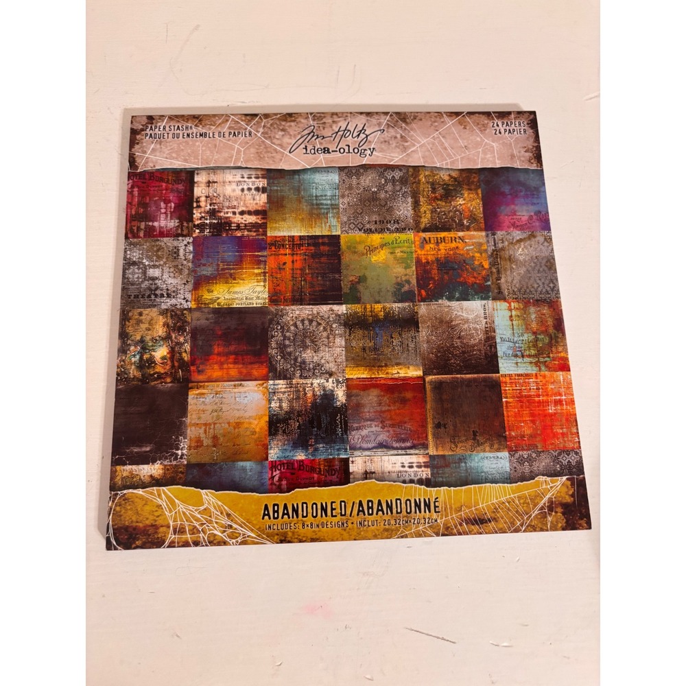 Tim Holtz Idea-ology Abandoned Paper Stash 8x8 Scrapbook Paper 24 Sheets TH93962